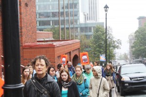 People march in support of missing aboriginal women. 