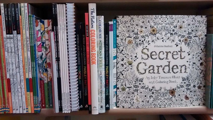 Bookmark sells several adult colouring books, including Johanna Basford's popular collection