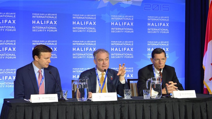 (Left to Right) Senators Chris Murphy, Time Kaine and John Barrasso served as members of the United States congressional delegation to the forum.