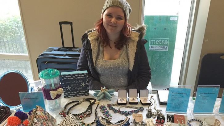 Miranda Frison is selling jewelry at her shop Sea Blue Jewelry at the Dal SUB.