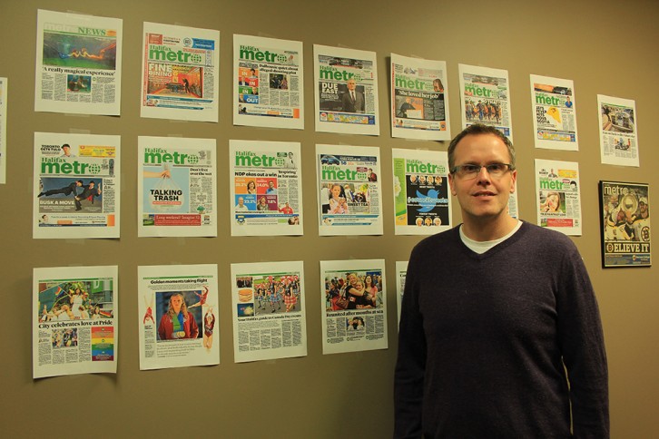 Managing Editor, Philip Croucher, beside his favourite Metro Halifax articles.