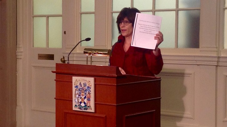 Dr. Paula Hutchinson presented the survey findings at Province House on Thursday. 