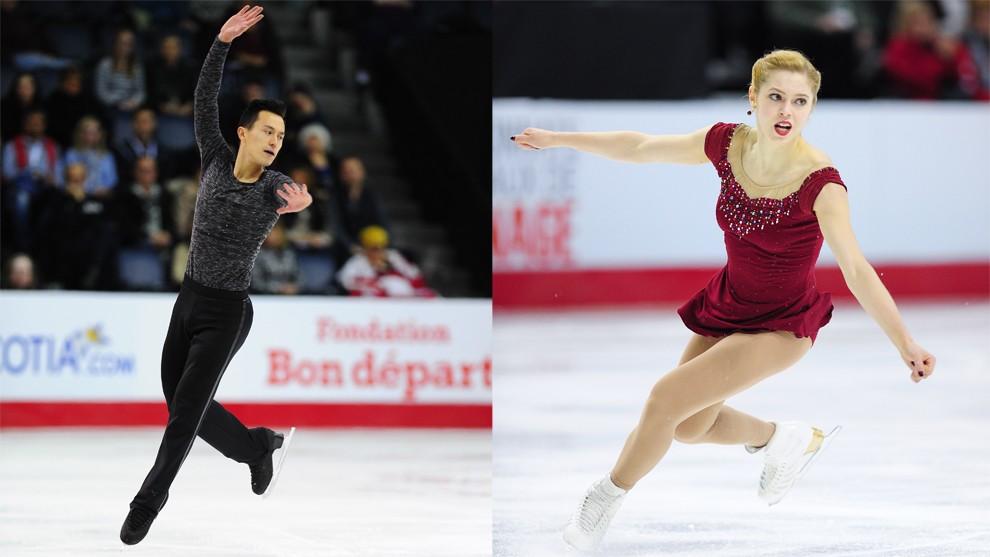 National Champions Patrick Chan (left) and Alaine Chartrand