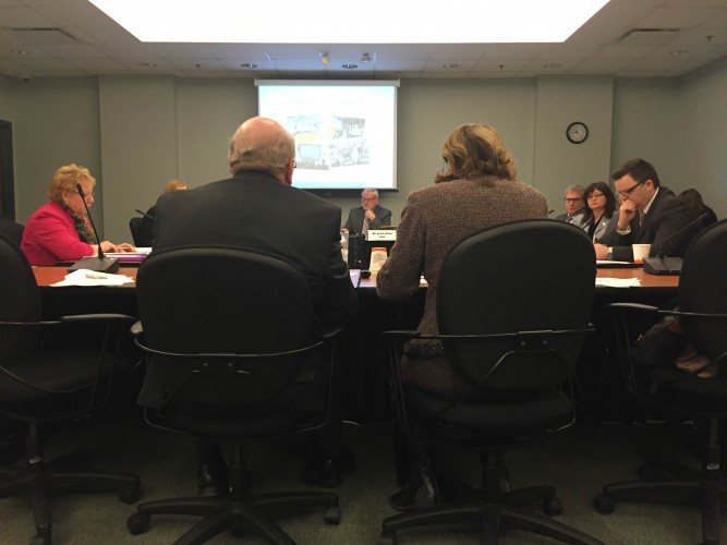 Duff Montgomerie and Ava Czapalay make the case for the Sandbox Project to the Human Resources Committee