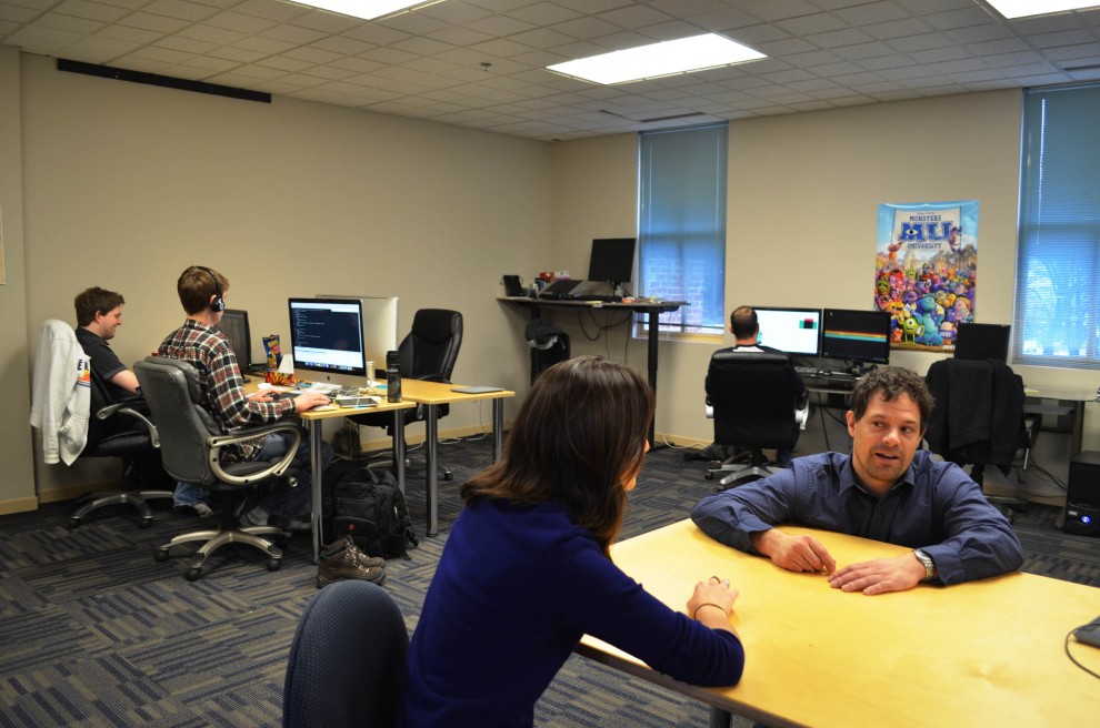 Antoine Tremblay chats with Kaitlyn Tagarelli at Copernicus Labs