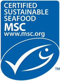 The Marine Stewardship Council's ecolabel, found on all certified sustainable seafood.