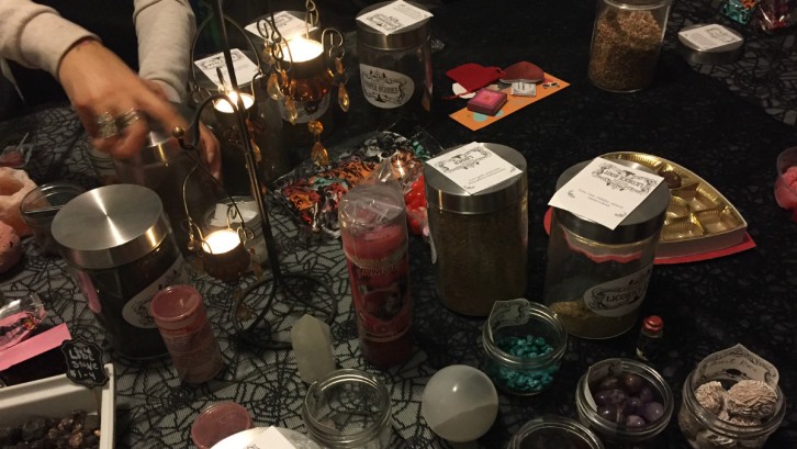 Dozens of different types of stones and herbs were available at the Love Magick workshop.