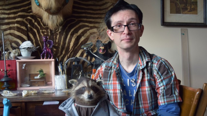 Doug Hillman does taxidermy in his apartment in Halifax.