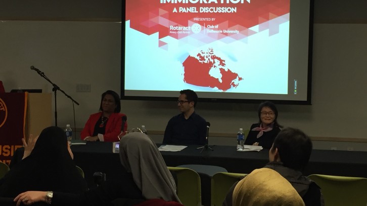 The three panellists, Ritu Ganju, Tamim Arabi, and Augusta Chang ( from left to right).