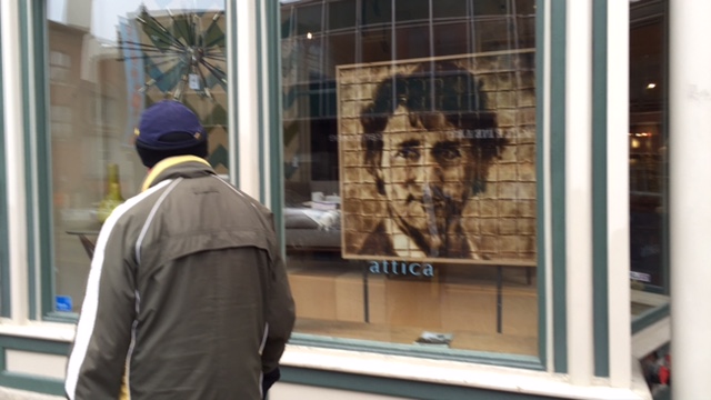 The portrait is currently on display in the window of Attica furniture