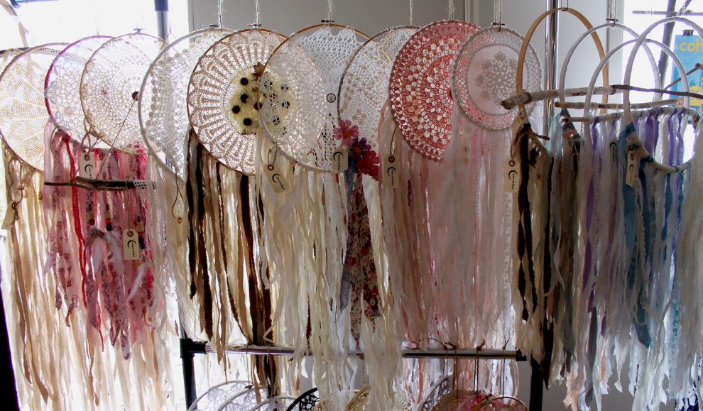 Cassie Doucette makes handmade dreamcatchers from recycled materials. 