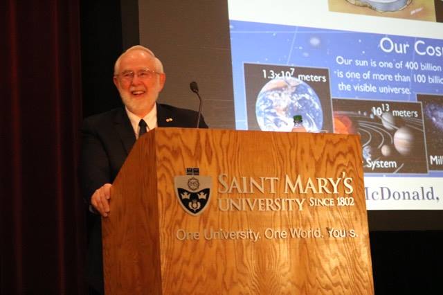 Nobel Laureate Dr. Arthur McDonald gives Dan MacLennan Memorial Lecture in Astronomy at Saint Mary’s University.