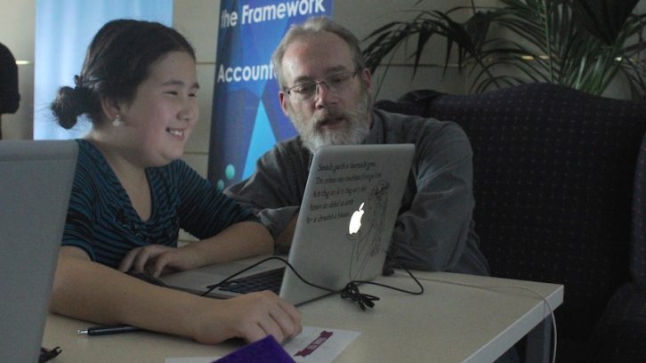Eri Fujita came to the Ladies Learning Code event with her dad Tim Aggett, who works in the tech field.