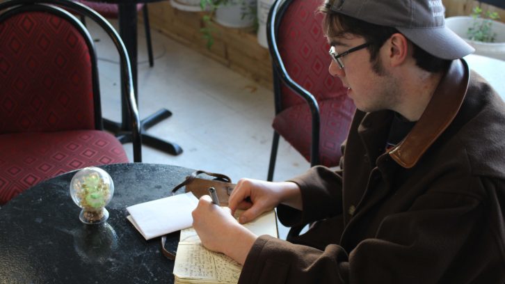Josh Owen keeps a journal handy, for sketches and ideas.