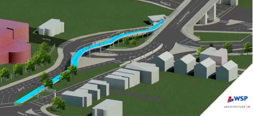 A flyover ramp to North Street is another proposed option for the Bikeway Connector Project.