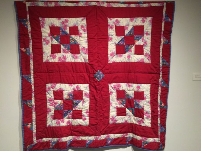 One of the family quilts on display in Grant's exhibit.