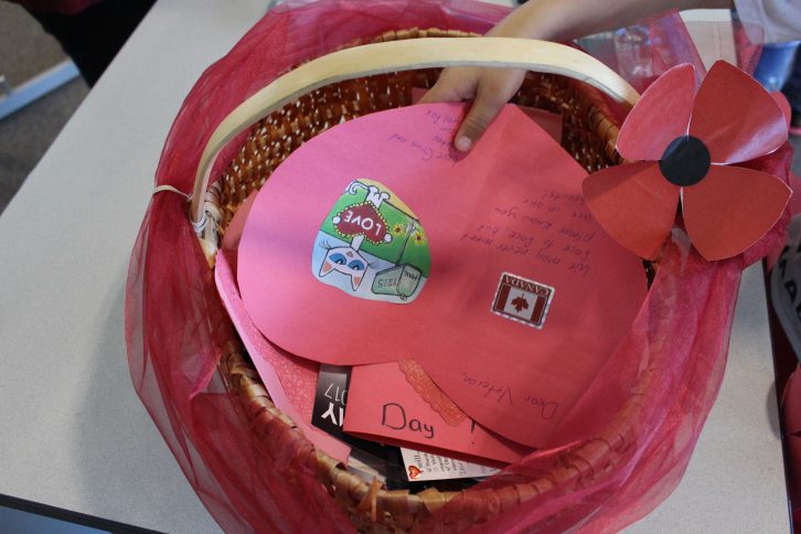 Crafters filled this basket with messages of love and thanks.