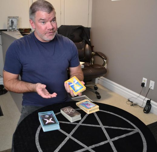 Brad Surette explains the use of Angel and Tarot Cards in his studio 
