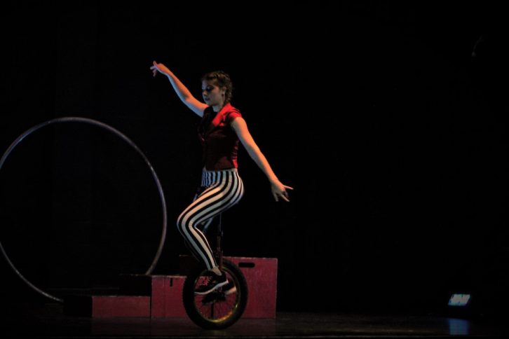 Zanthia Berube has been riding the unicycle for five years.