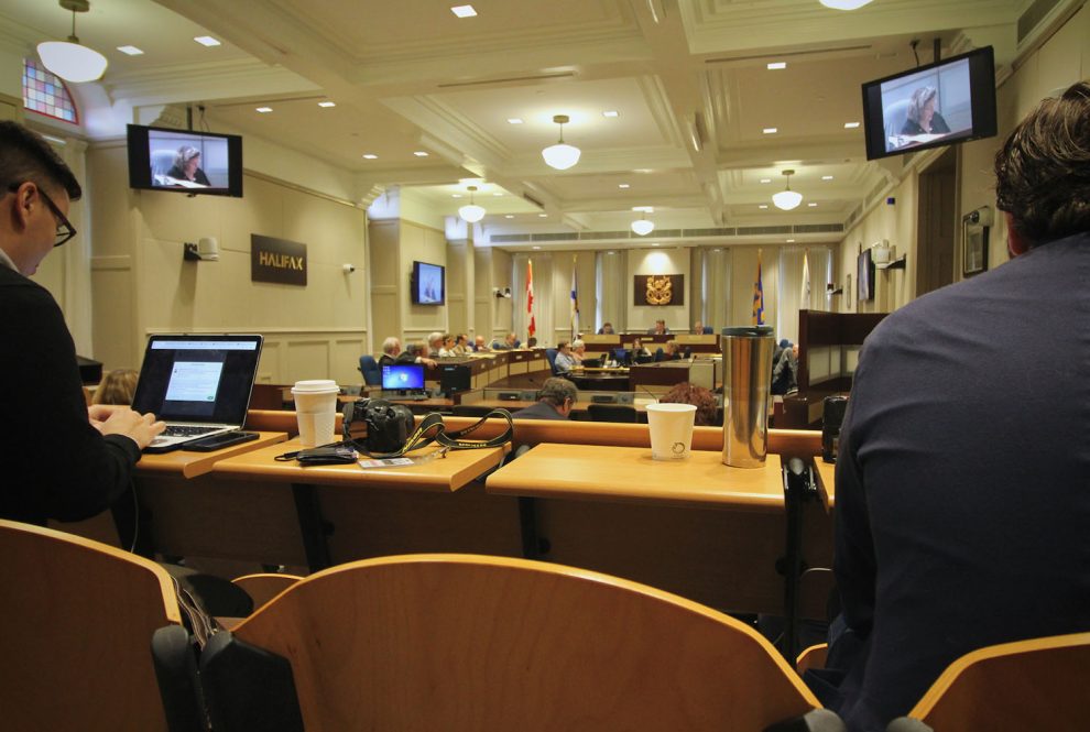 Journalists keeping an eye on local government at Halifax Regional Council.