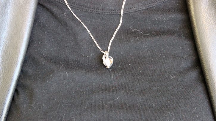 A necklace that Susan Doyle wears, shaped like a heart