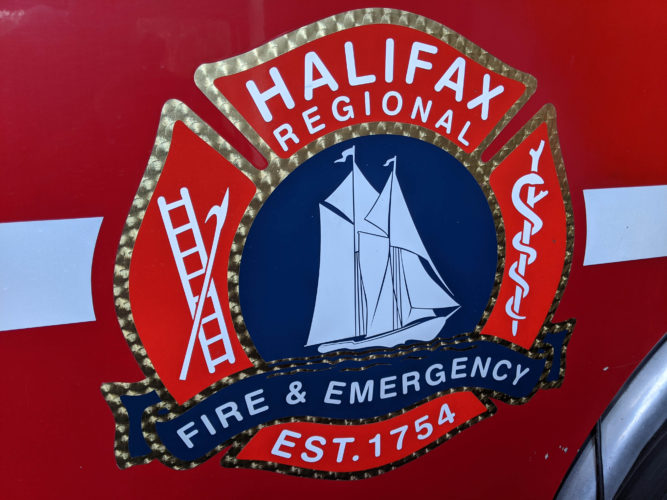 Emblem from an HRFE firetruck in station 2.