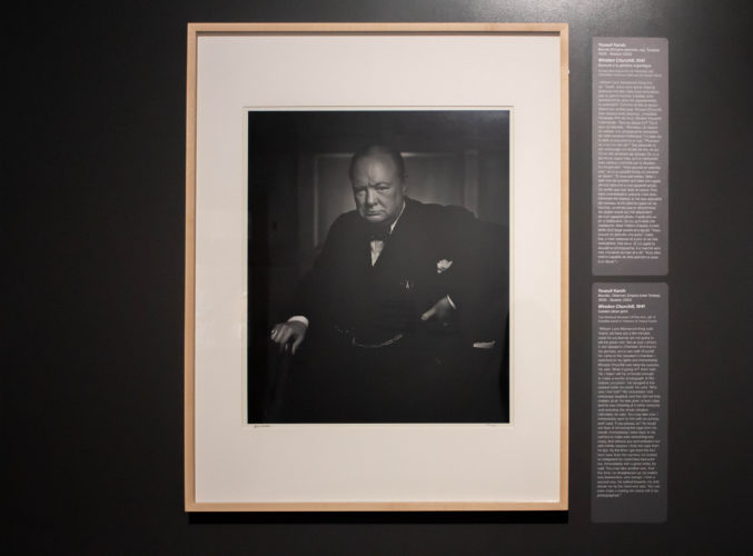 Portrait of Winston Churchill and caption.