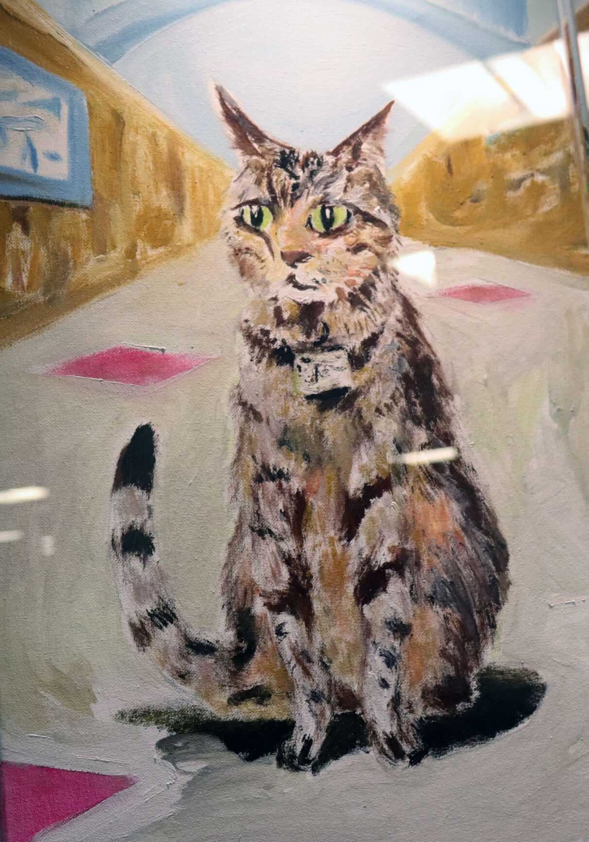 Oil painting of Carlton the cat by local artist Mitchell Wiebe. November 7, 2023