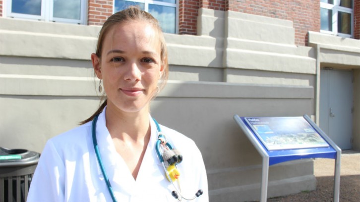 Alyson Holland, a pediatric emergency medicine resident at the IWK, was at the protest to spread awareness about the cuts to refugee health care and encourage people to vote