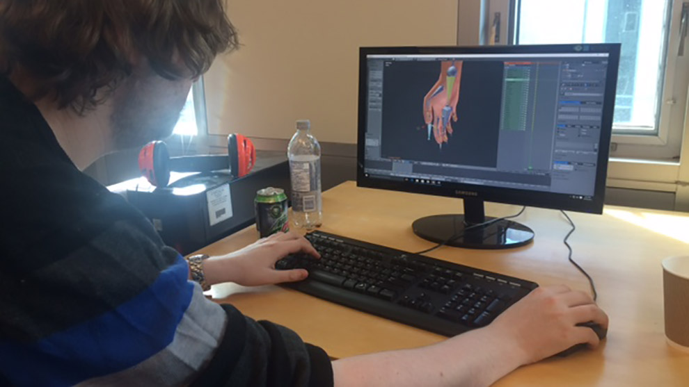 Mitchell Maclellan was one of the students creating a video game at the Game Jam.