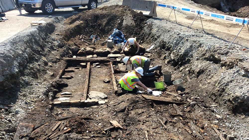 Archeologist find old foundations below Lower Water Street