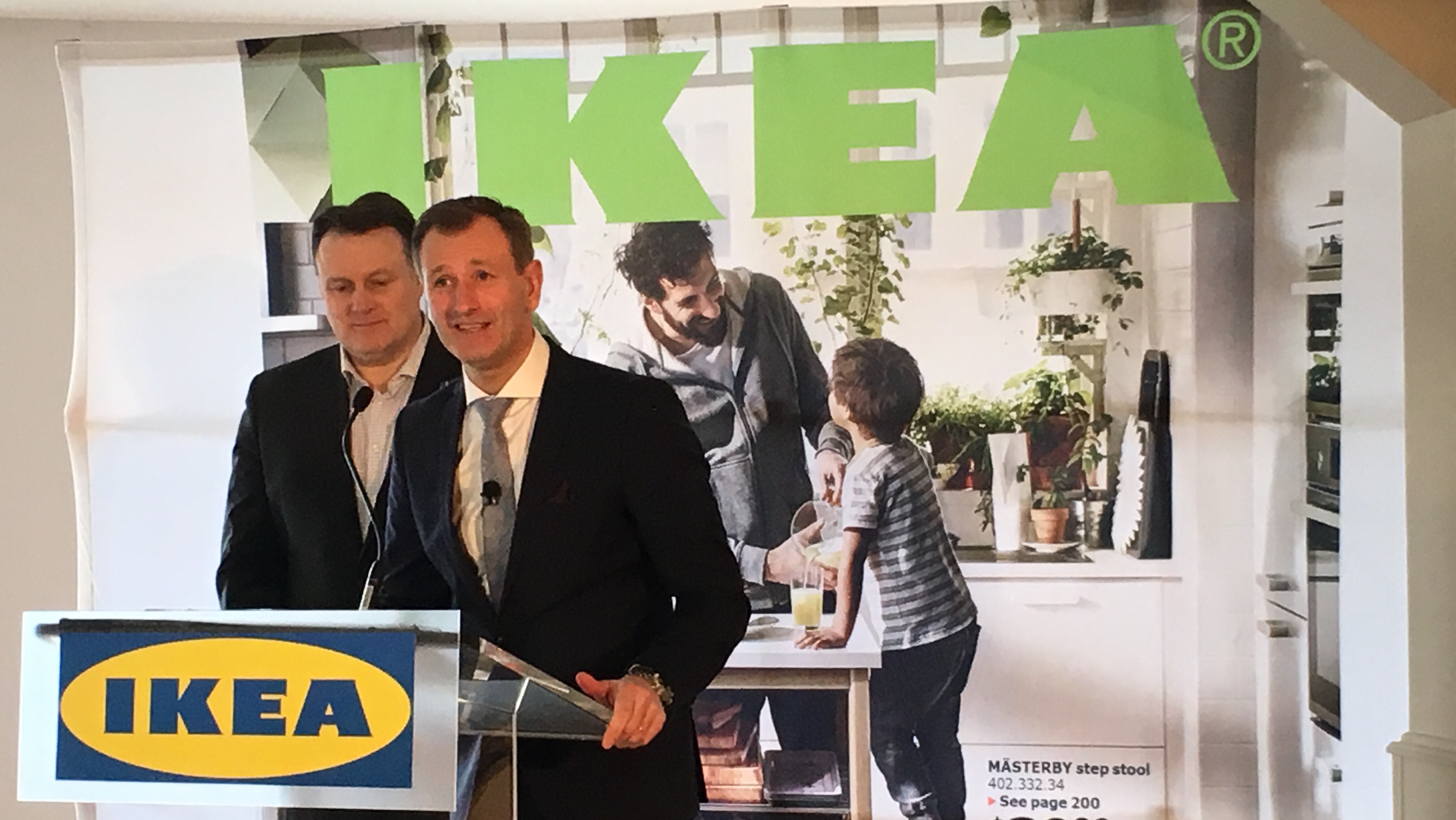IKEA president and Halifax mayor announce the news.