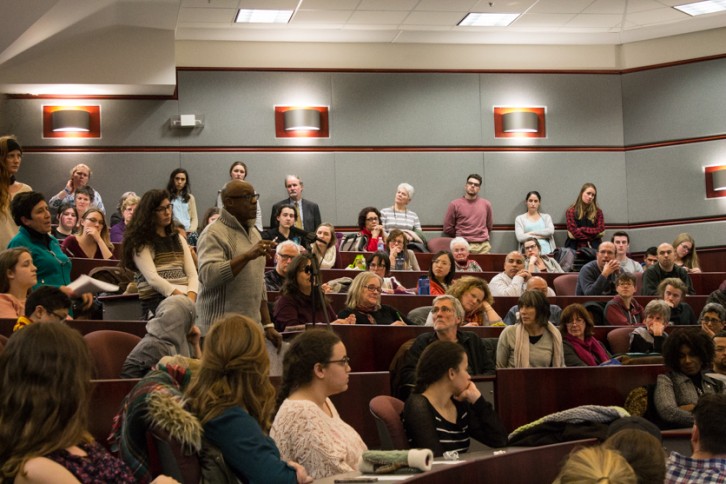 Audience members asked about possible remedies for racism. 