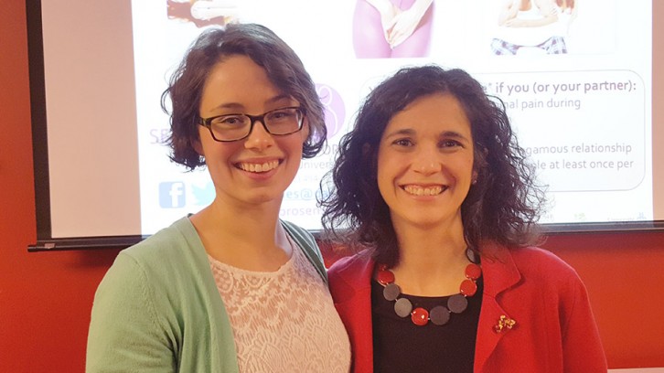 Researchers Kate Rancourt and Dr. Natalie Rosen after a successful event.