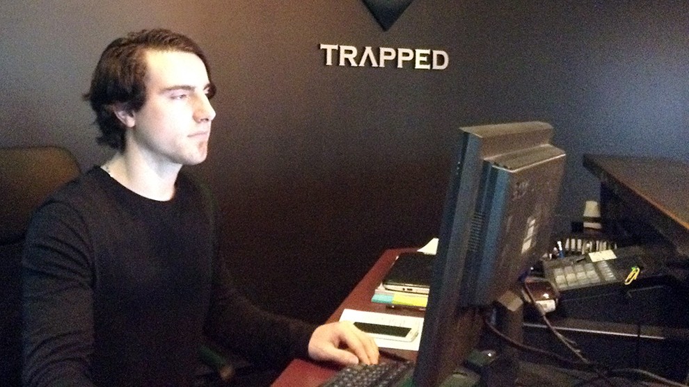 Colin Harrison working at Trapped Halifax.