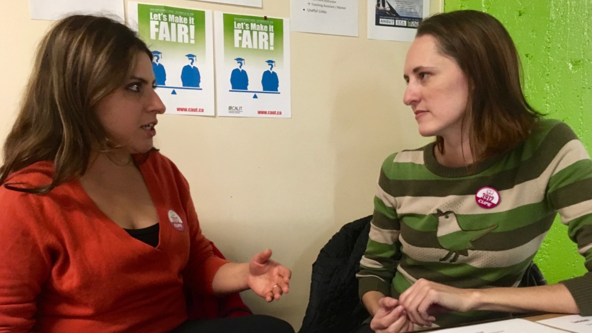 Sara Lahsaee and Bonita Squires discuss their experiences as part-time instructors at Dalhousie. 
