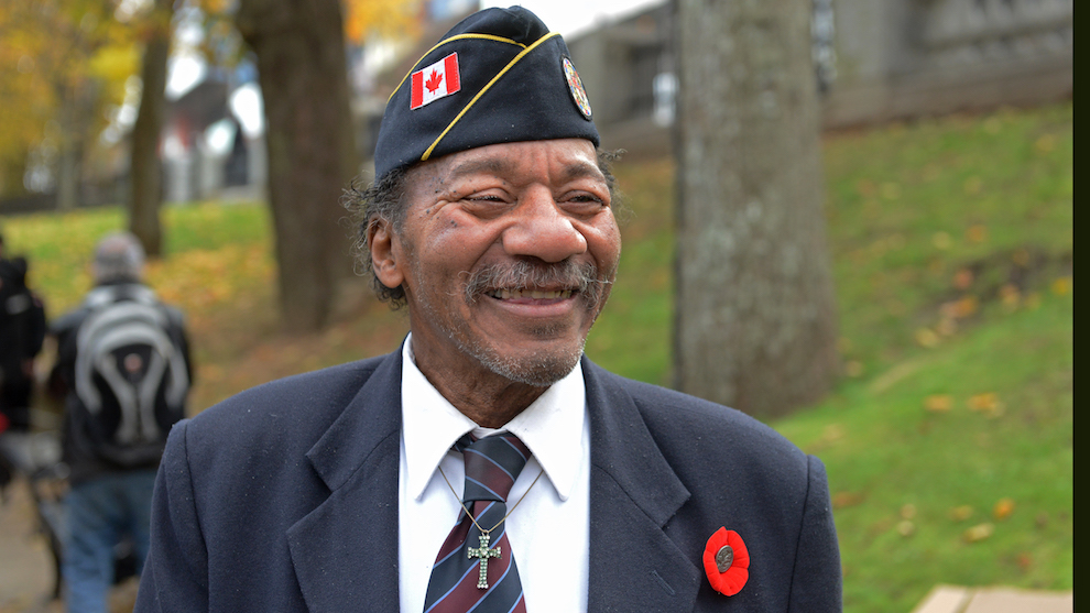 John Adams, a former peacetime soldier, has been attending Remembrance Day ceremonies for 32 years.