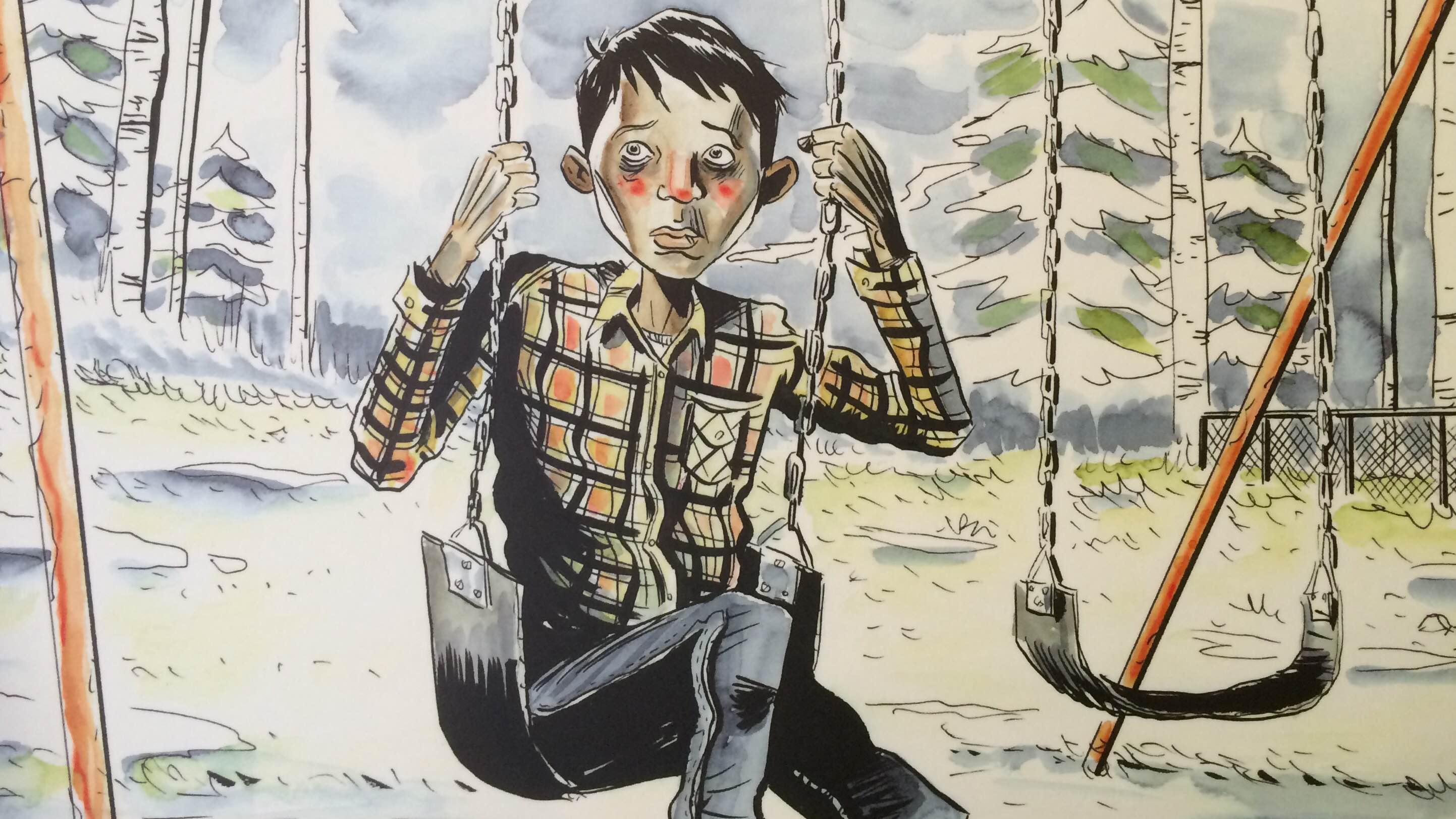 Illustration from the Secret Path project by artist Jeff Lemire.