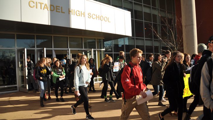 More than 250 Citadel High School students walk out to fight for their teachers and education environment.