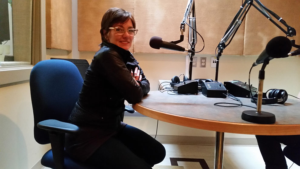 Director Ann-Marie Kerr stopped by the King's radio lab for an interview.