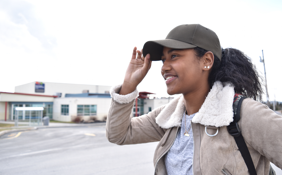 Kardeisha Provo, stands outside the North Preston Community Centre. She just launched a youtube channel to bring stories from her community to the world. 