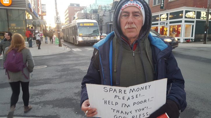 Pandhandler on Spring Garden