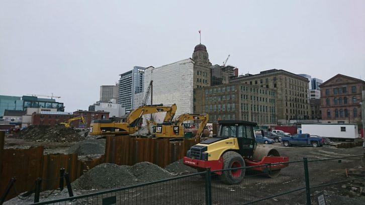 The Queen's Marque construction site on the Halifax waterfront.