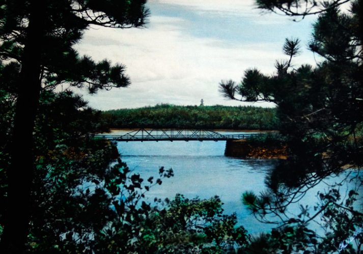 A photo of the single-lane bridge still hangs in Doug MacKay's house. 