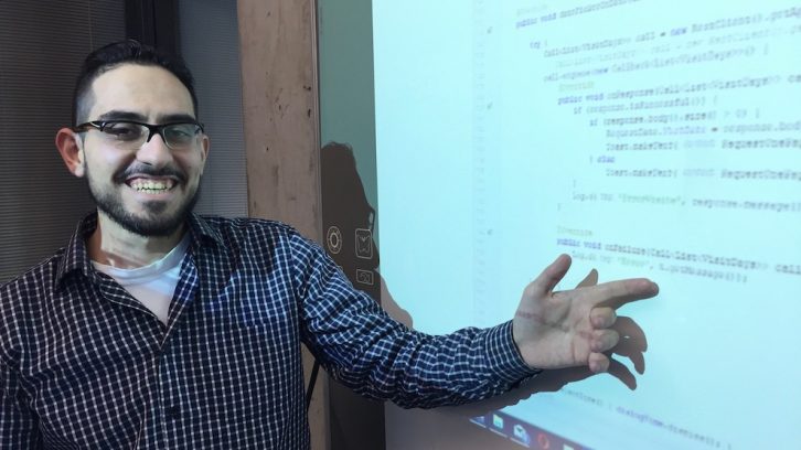 Mohammed Zaher Abd Ulmouli shows off some Java code he’s written.
