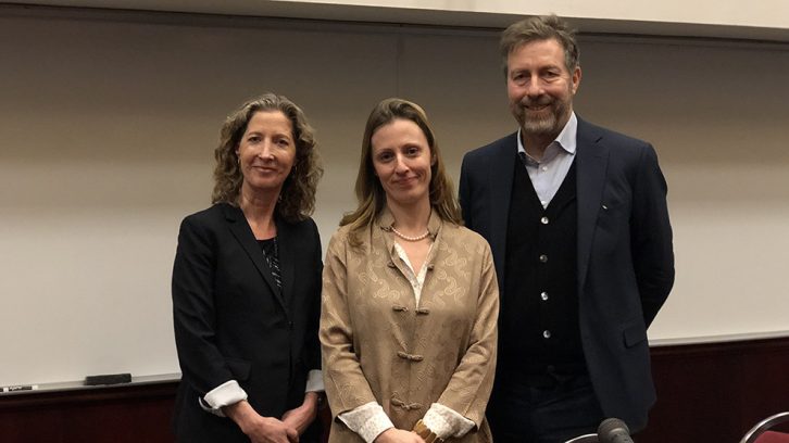 Karly Kehoe(middle), Edward Lempinen(right) hope that more refugee scholars can come to Nova Scotia to continue their research.