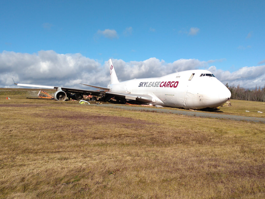 The off-runway cargo plane at Halifax Stanfield International Airport. 