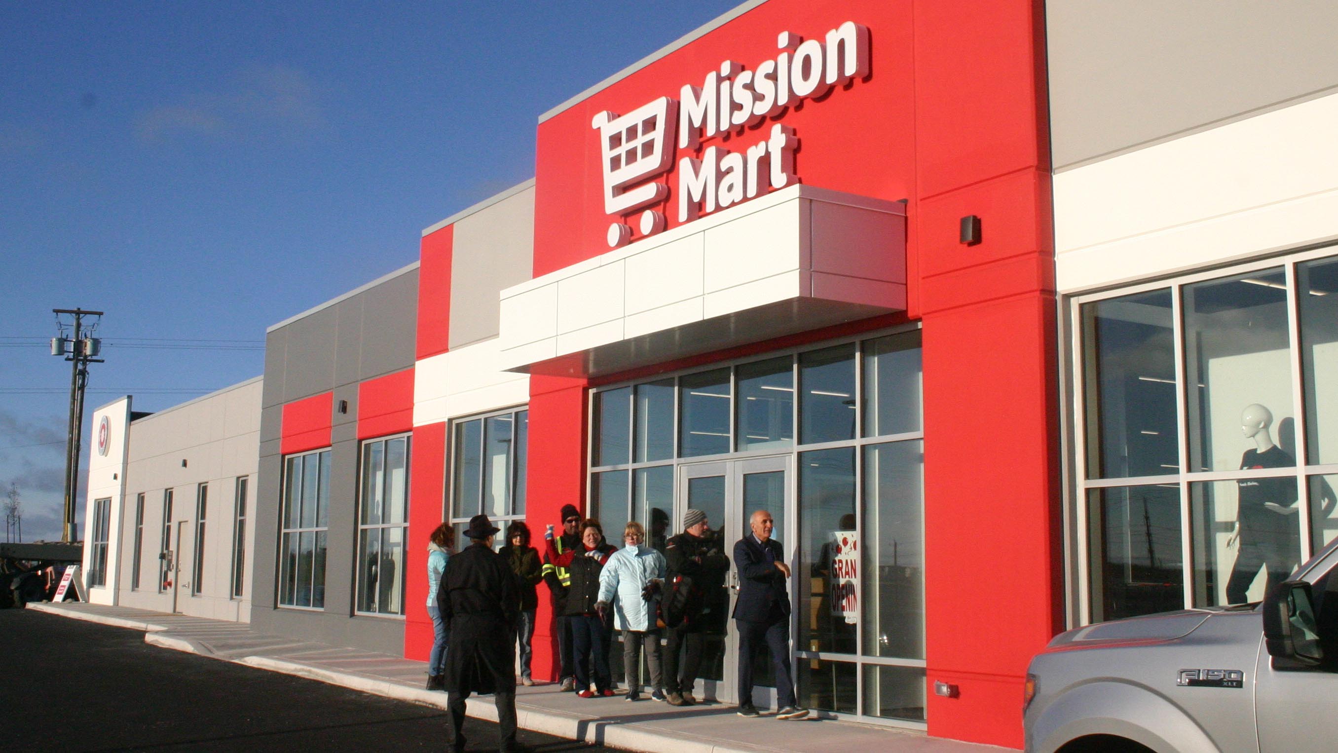 Eager customers brave the cold to be first in line for the opening of Souls Habour’s Mission Mart on Thursday. 