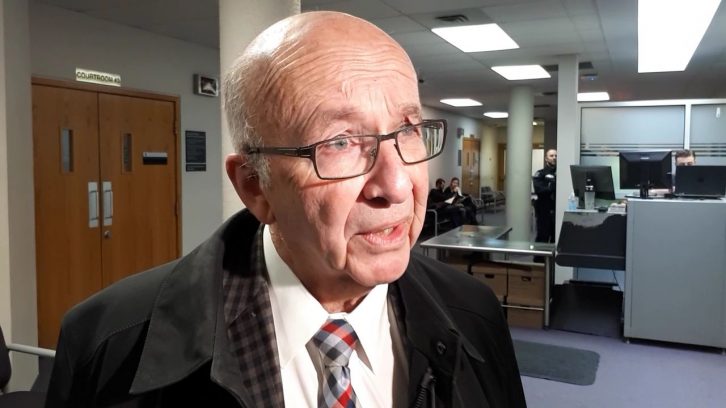 Joel Pink, lawyer for Derek Stephenson, speaks at Dartmouth provincial court.