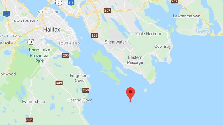 The location of the RMI Marine vessel that sunk Tuesday.
